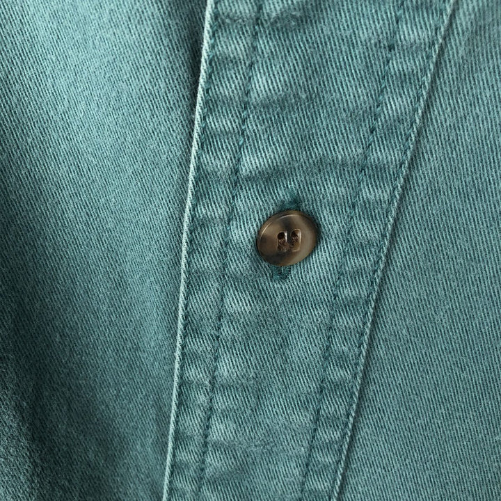 90'S GAP Old Gap Long Sleeve Cotton Shirt Men's L Size Vintage cotton green type Vintage Second Hand