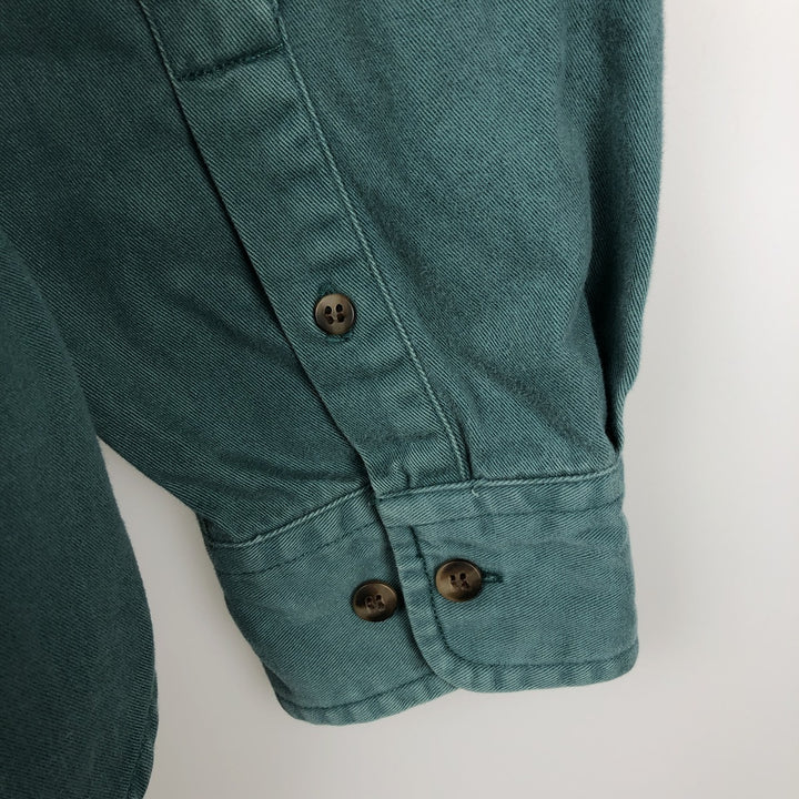 90'S GAP Old Gap Long Sleeve Cotton Shirt Men's L Size Vintage cotton green type Vintage Second Hand