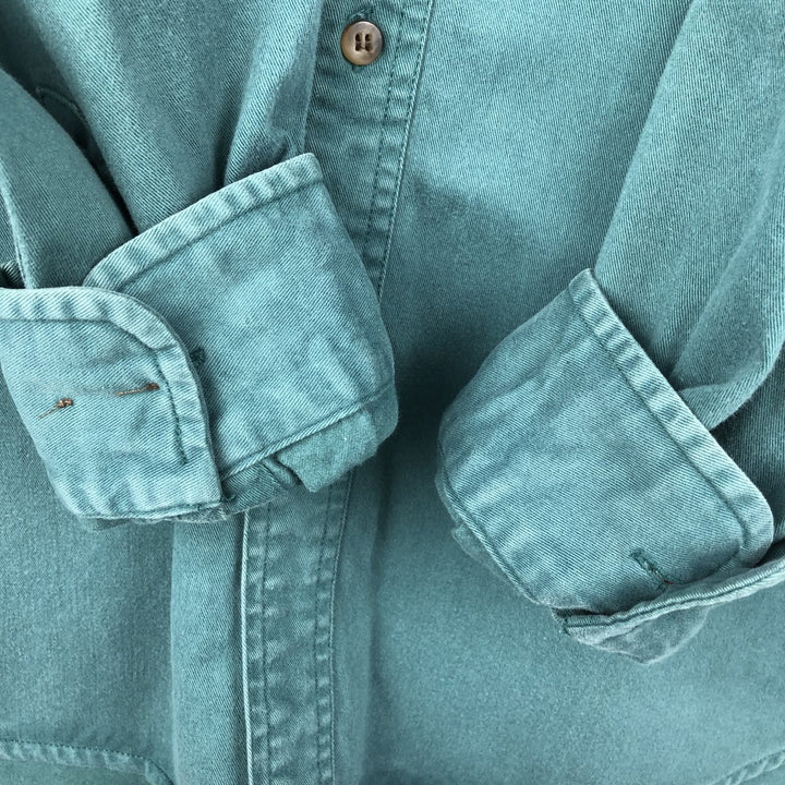 90'S GAP Old Gap Long Sleeve Cotton Shirt Men's L Size Vintage cotton green type Vintage Second Hand