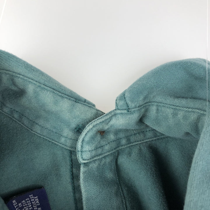 90'S GAP Old Gap Long Sleeve Cotton Shirt Men's L Size Vintage cotton green type Vintage Second Hand