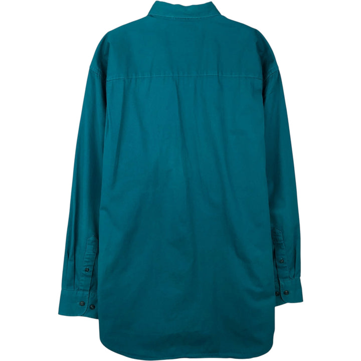 90'S GAP Vintage Long Sleeve Cotton Shirt, Men's Size Medium cotton green type Vintage Second Hand