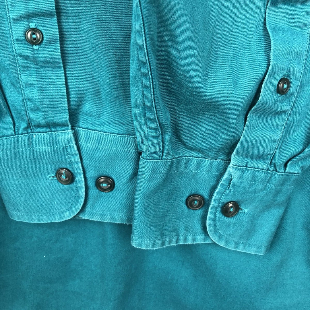 90'S GAP Vintage Long Sleeve Cotton Shirt, Men's Size Medium cotton green type Vintage Second Hand