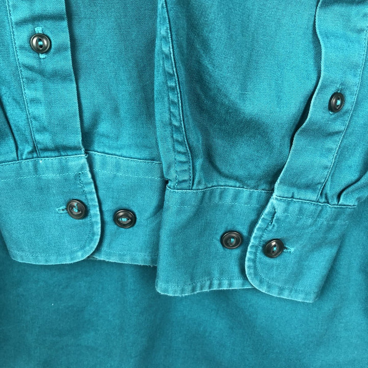 90'S GAP Vintage Long Sleeve Cotton Shirt, Men's Size Medium cotton green type Vintage Second Hand