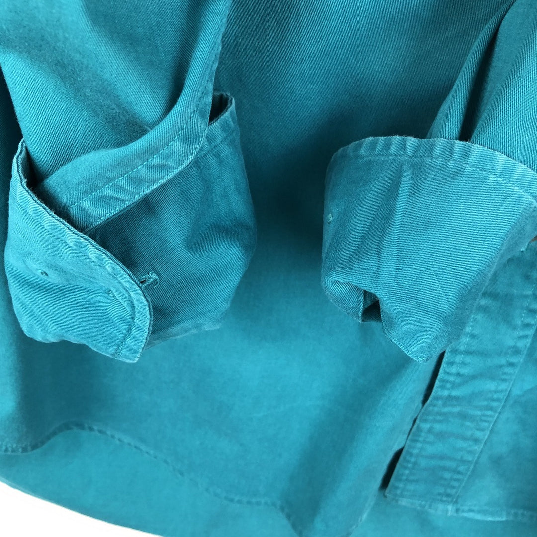 90'S GAP Vintage Long Sleeve Cotton Shirt, Men's Size Medium cotton green type Vintage Second Hand