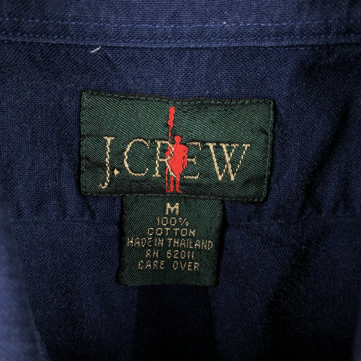 90'S J.Crew Long-Sleeve Button-Down Shirt, Men's Size M (Equivalent), Vintage cotton navy blue type Vintage Second Hand