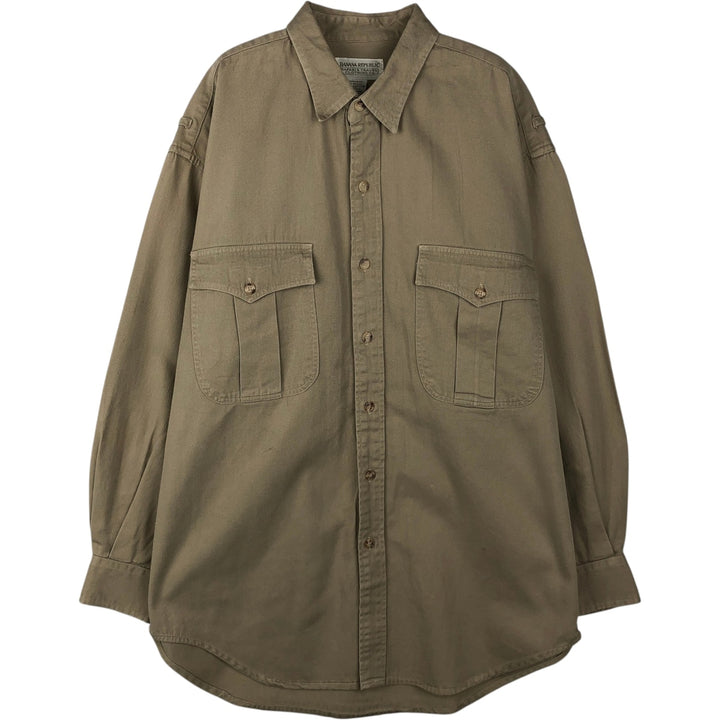 Banana Republic long-sleeved cotton shirt, men's size M. cotton Beige type Vintage Second Hand