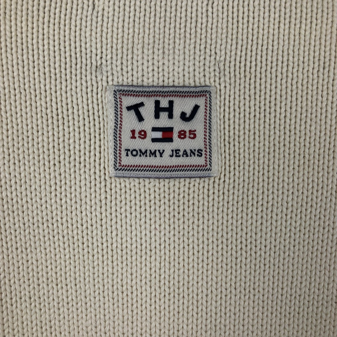 Vintage 90'S Tommy Hilfiger Jeans cotton knit sweater, men's size XL cotton white type Vintage Second Hand