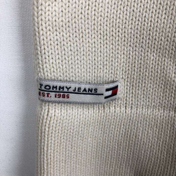 Vintage 90'S Tommy Hilfiger Jeans cotton knit sweater, men's size XL cotton white type Vintage Second Hand
