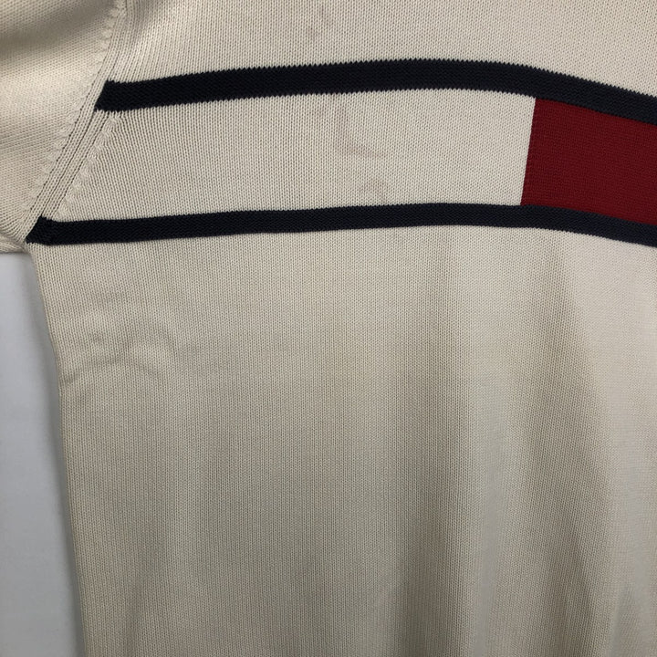 Vintage 90'S Tommy Hilfiger Jeans cotton knit sweater, men's size XL cotton white type Vintage Second Hand