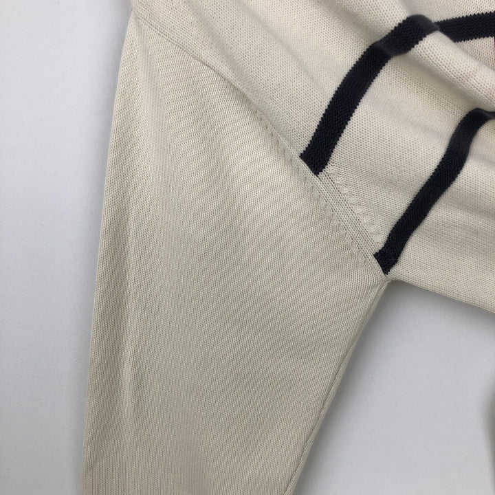 Vintage 90'S Tommy Hilfiger Jeans cotton knit sweater, men's size XL cotton white type Vintage Second Hand
