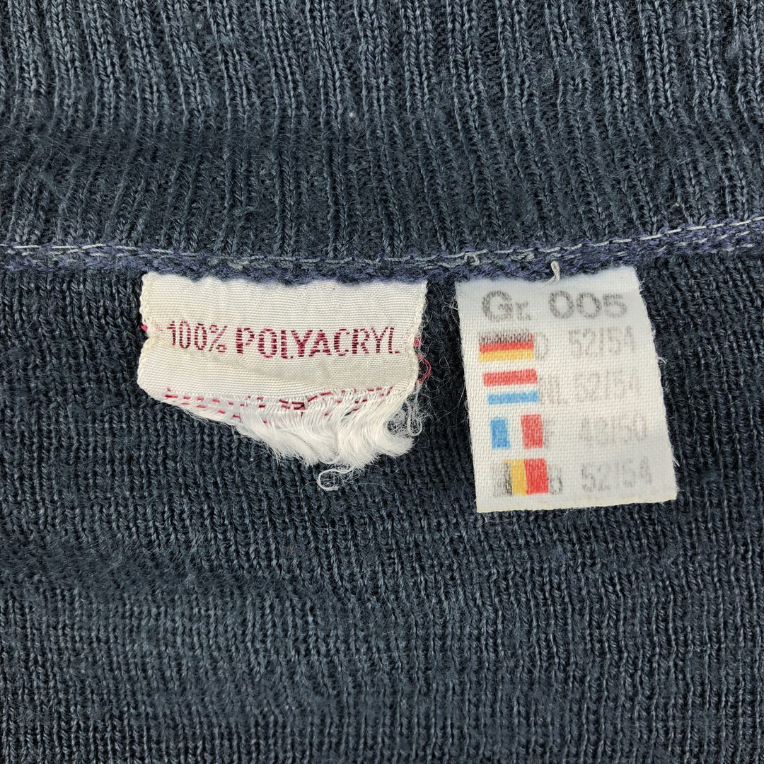 All-over print driver's knit sweater, men's size L (approx.) acrylic navy blue type Vintage Second Hand