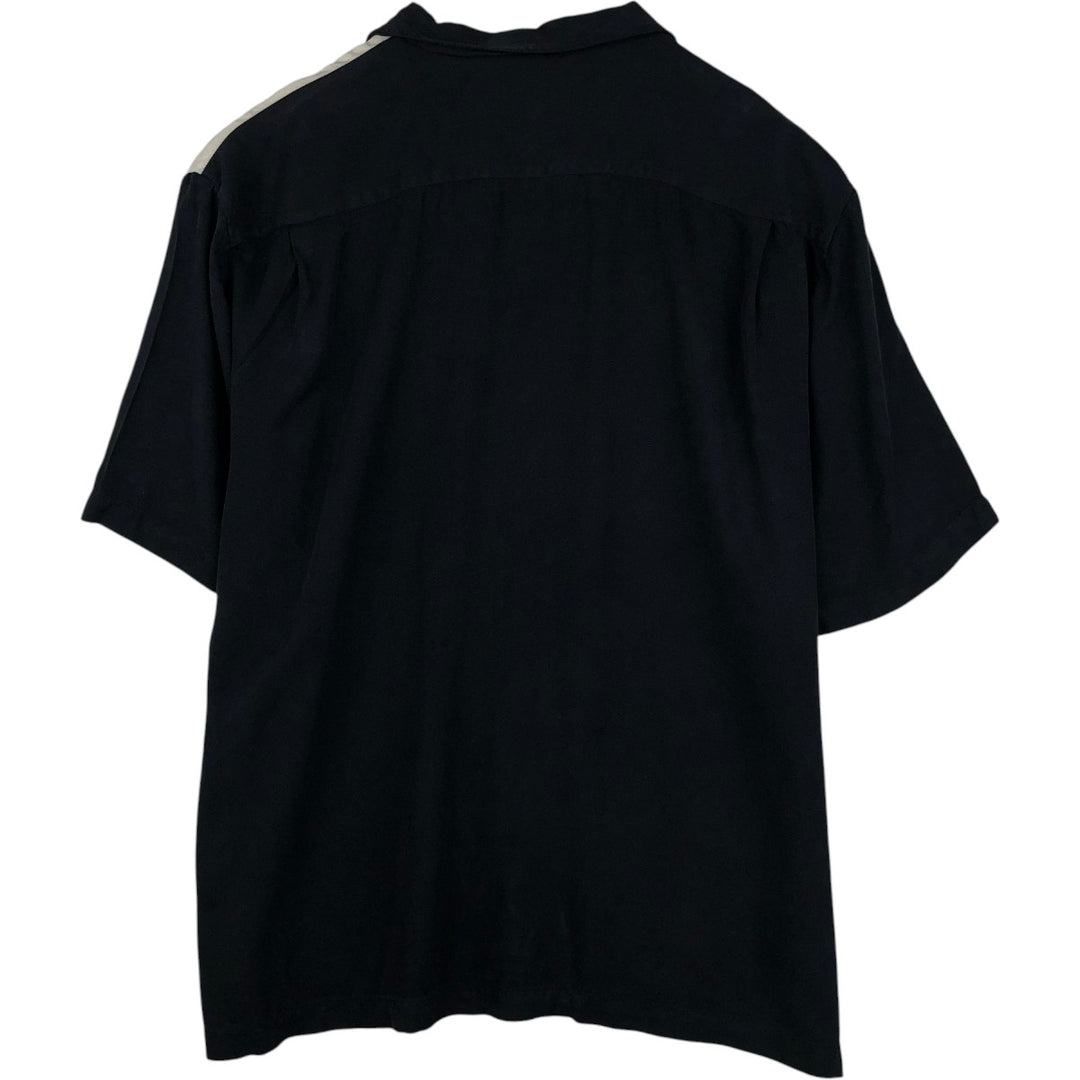 90s-00'S Nat Nast Two-Tone Short-Sleeve Open-Collar Silk Shirt, Men's XL (approx.), Vintage silk black type Vintage Second Hand