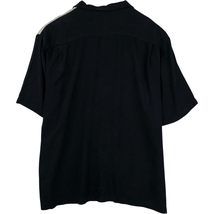 90s-00'S Nat Nast Two-Tone Short-Sleeve Open-Collar Silk Shirt, Men's XL (approx.), Vintage silk black type Vintage Second Hand