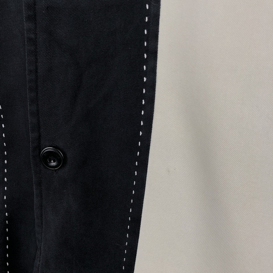 90s-00'S Nat Nast Two-Tone Short-Sleeve Open-Collar Silk Shirt, Men's XL (approx.), Vintage silk black type Vintage Second Hand