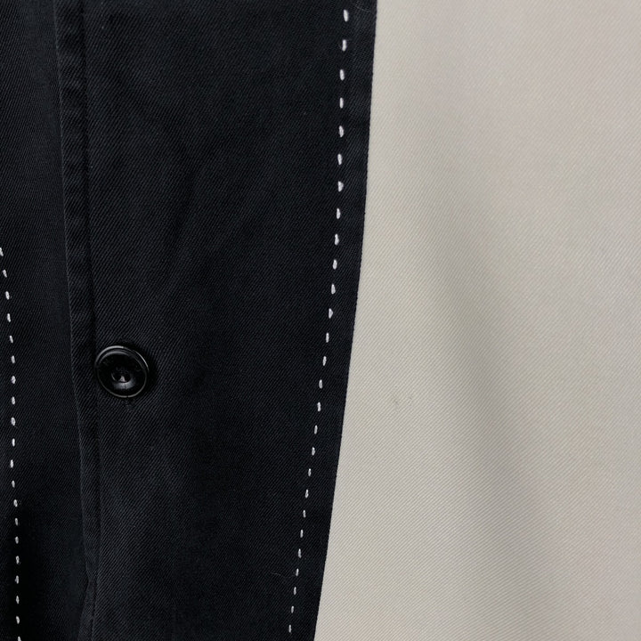 90s-00'S Nat Nast Two-Tone Short-Sleeve Open-Collar Silk Shirt, Men's XL (approx.), Vintage silk black type Vintage Second Hand