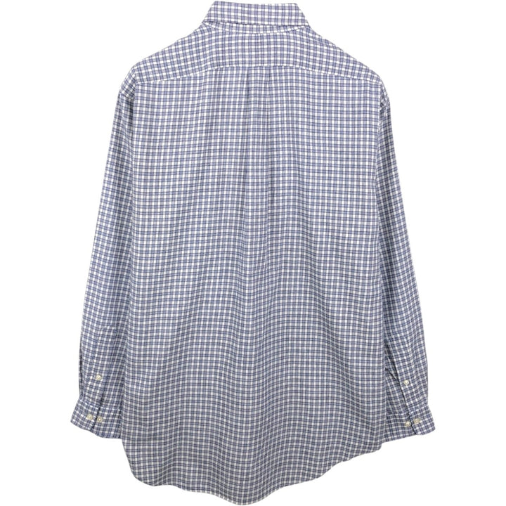 Ralph Lauren YARMOUTH Long Sleeve Button-Down Check Shirt, Men's Size L cotton white type Vintage Second Hand