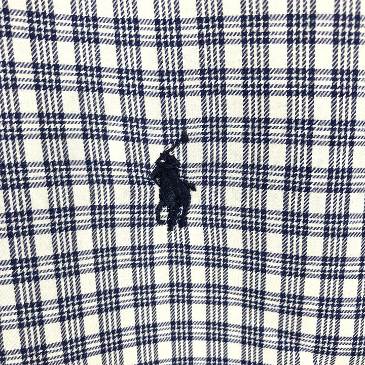 Ralph Lauren YARMOUTH Long Sleeve Button-Down Check Shirt, Men's Size L cotton white type Vintage Second Hand