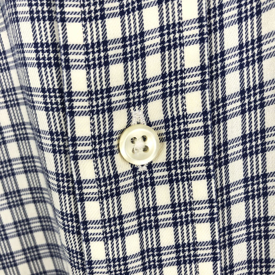 Ralph Lauren YARMOUTH Long Sleeve Button-Down Check Shirt, Men's Size L cotton white type Vintage Second Hand