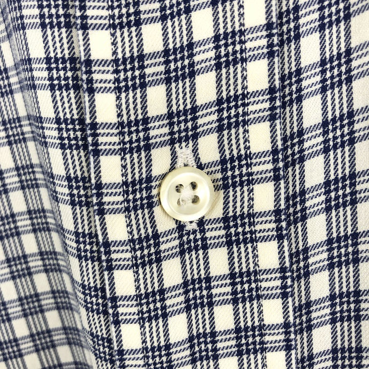 Ralph Lauren YARMOUTH Long Sleeve Button-Down Check Shirt, Men's Size L cotton white type Vintage Second Hand