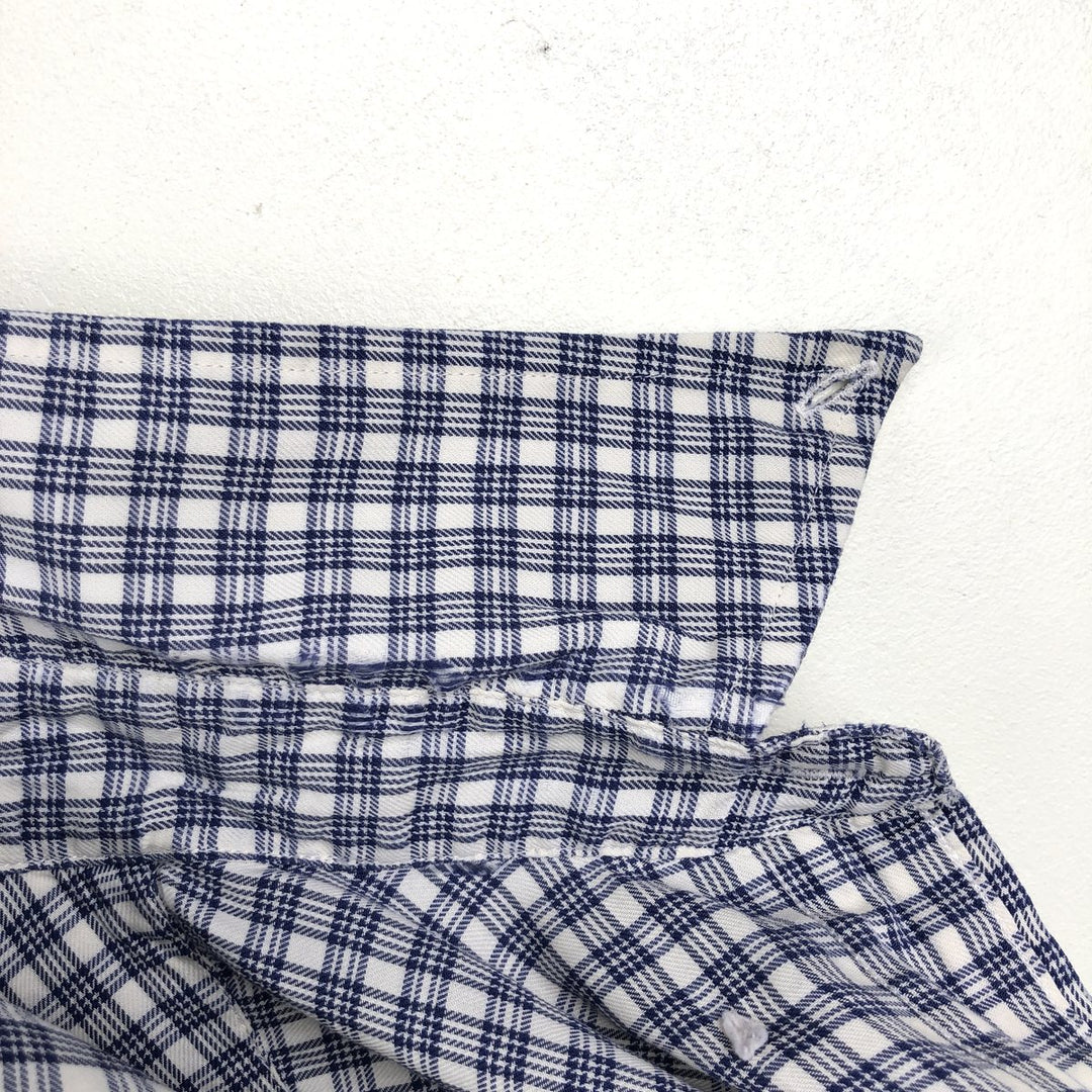Ralph Lauren YARMOUTH Long Sleeve Button-Down Check Shirt, Men's Size L cotton white type Vintage Second Hand
