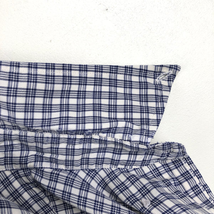 Ralph Lauren YARMOUTH Long Sleeve Button-Down Check Shirt, Men's Size L cotton white type Vintage Second Hand