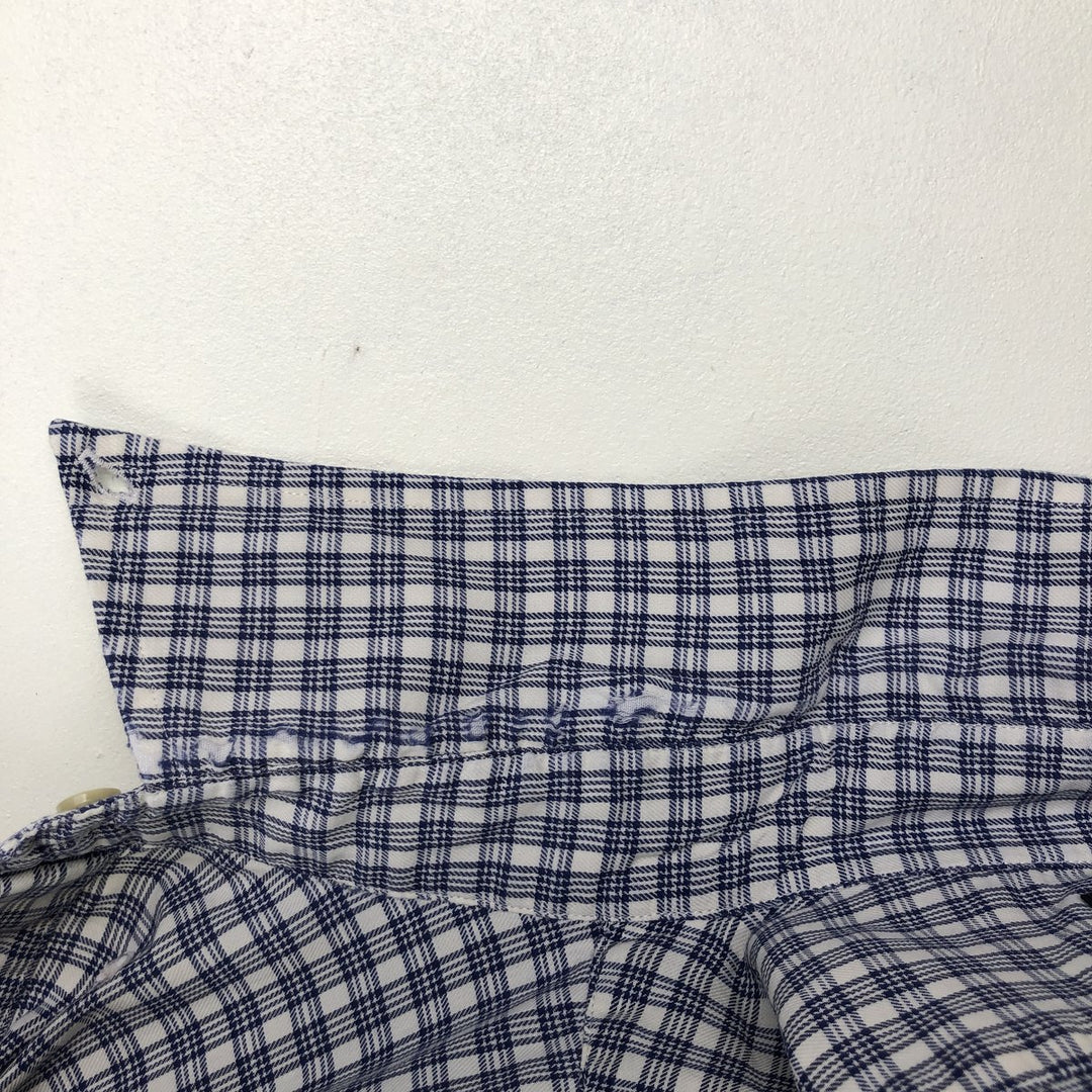 Ralph Lauren YARMOUTH Long Sleeve Button-Down Check Shirt, Men's Size L cotton white type Vintage Second Hand