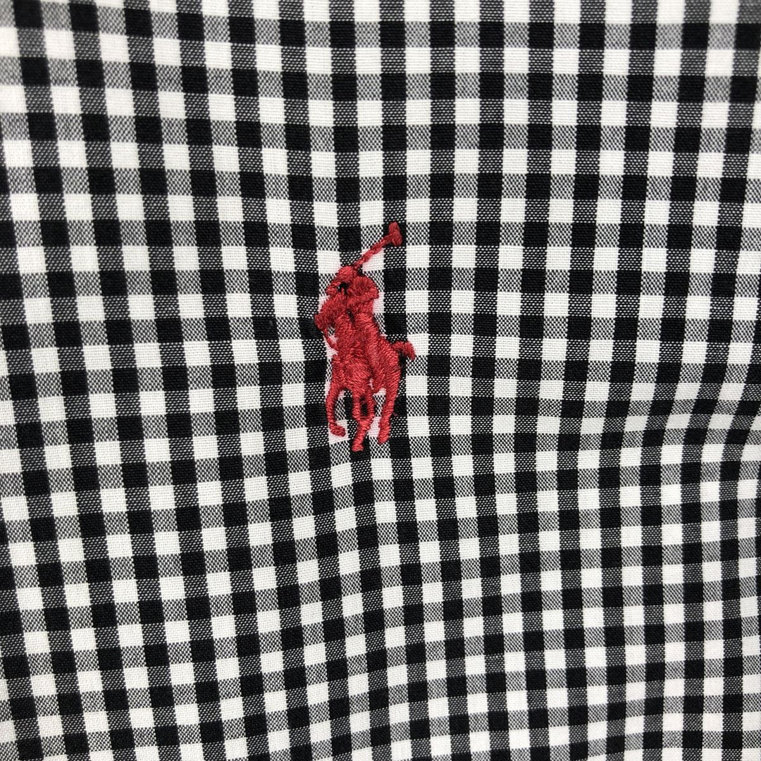 Ralph Lauren BLAKE Gingham Check Long Sleeve Button-Down Check Shirt Men's XL cotton black type Vintage Second Hand