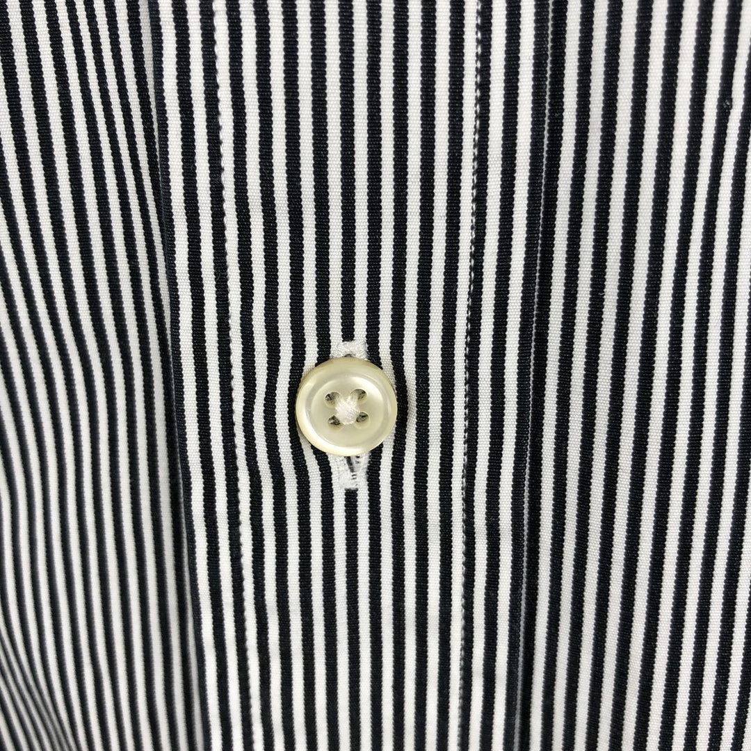 Ralph Lauren CLASSIC FIT Stripe Pattern Long-Sleeve Button-Down Stripe Shirt, Men's Size XL (approx.) unclear navy blue type Vintage Second Hand