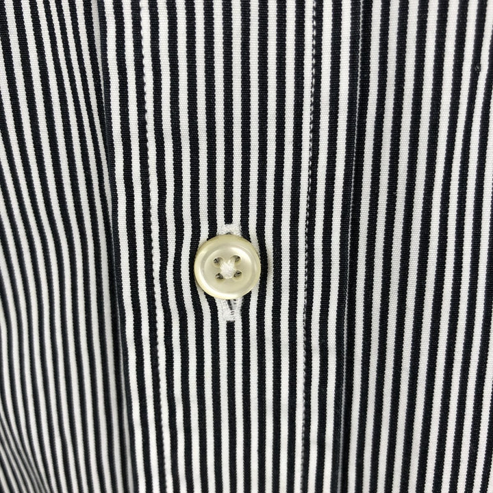Ralph Lauren CLASSIC FIT Stripe Pattern Long-Sleeve Button-Down Stripe Shirt, Men's Size XL (approx.) unclear navy blue type Vintage Second Hand