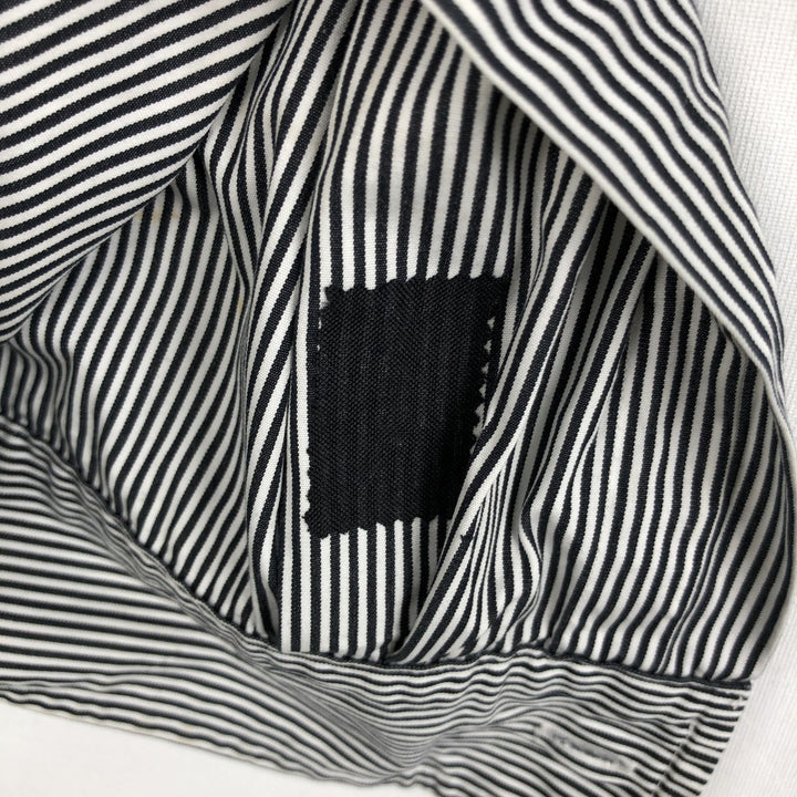 Ralph Lauren CLASSIC FIT Stripe Pattern Long-Sleeve Button-Down Stripe Shirt, Men's Size XL (approx.) unclear navy blue type Vintage Second Hand