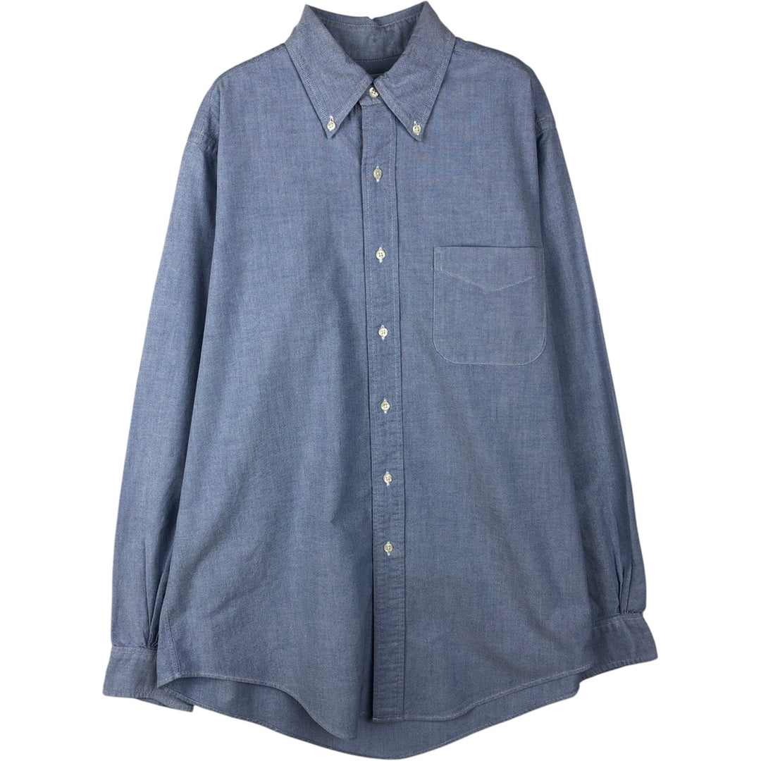Brooks Brothers long-sleeved button-down shirt, made in the USA, size M cotton blue type Vintage Second Hand