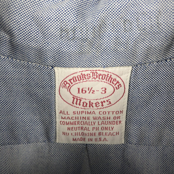 80s-90'S Brooks Brothers MAKERS Long Sleeve Button Down Shirt Made in USA Men's XL Vintage Supima Cotton blue type Vintage Second Hand