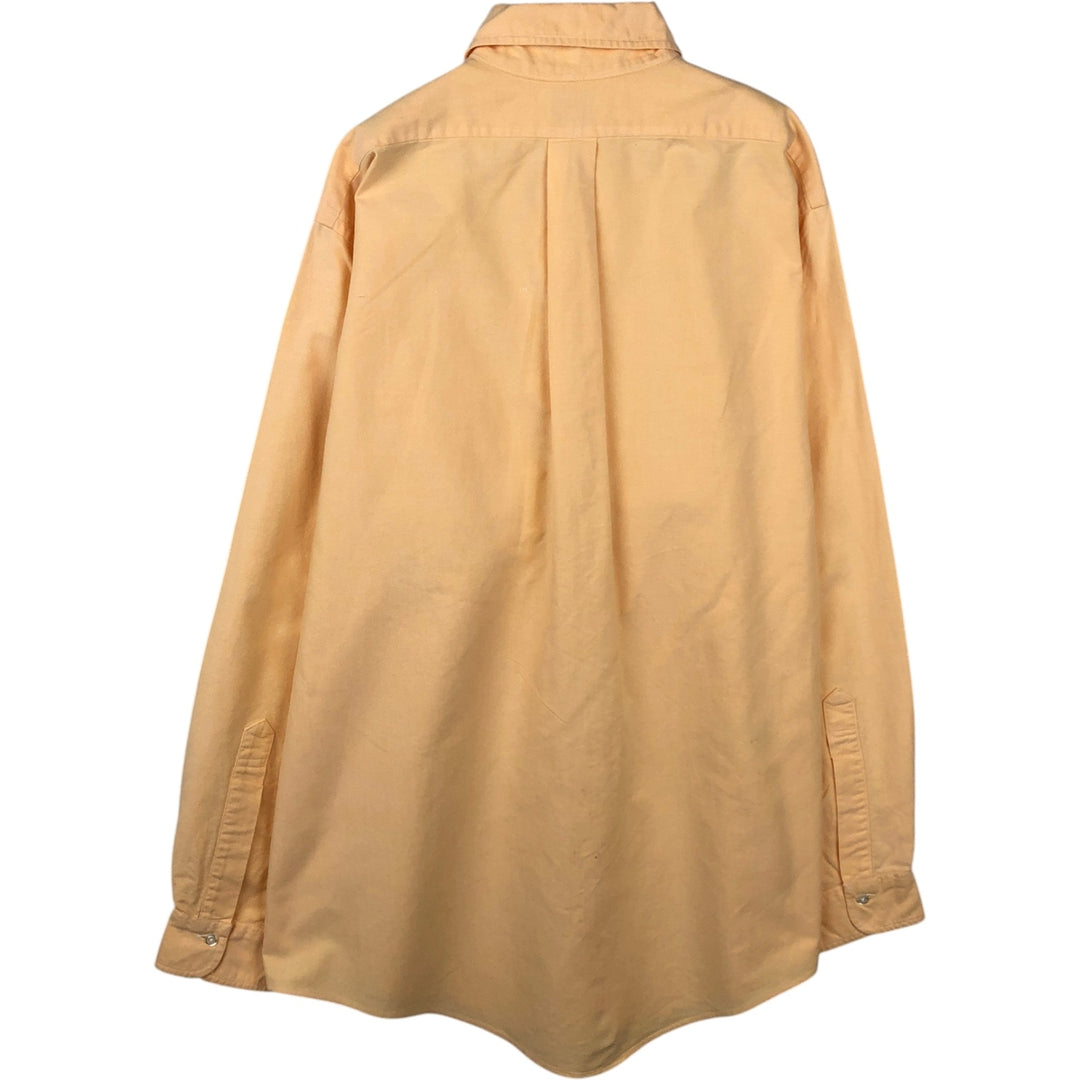 80s-90'S Brooks Brothers MAKERS Long Sleeve Button Down Shirt Made in USA Men's Size L Vintage Supima Cotton orange type Vintage Second Hand