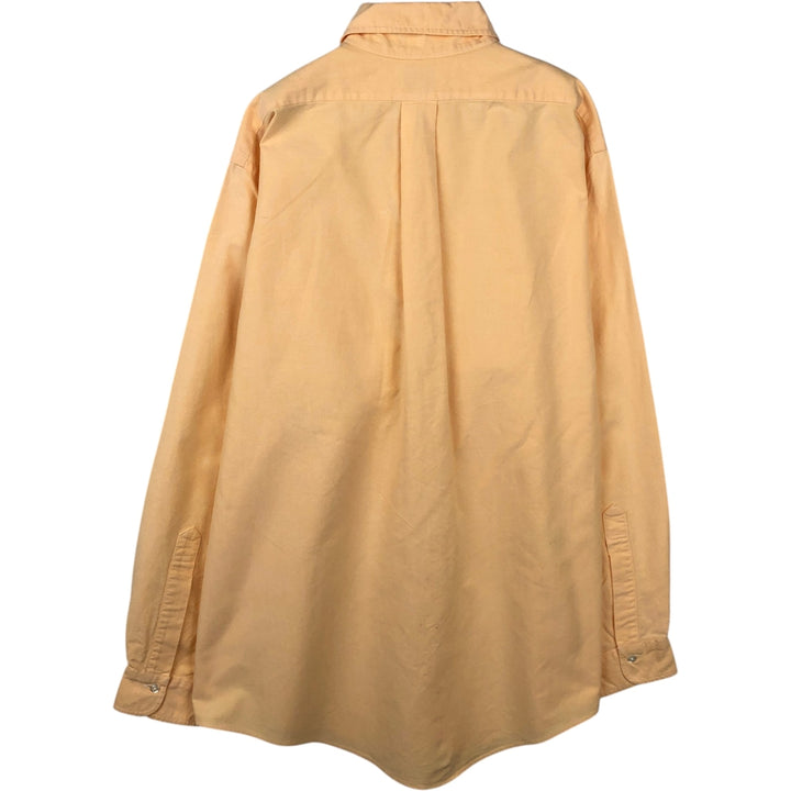 80s-90'S Brooks Brothers MAKERS Long Sleeve Button Down Shirt Made in USA Men's Size L Vintage Supima Cotton orange type Vintage Second Hand