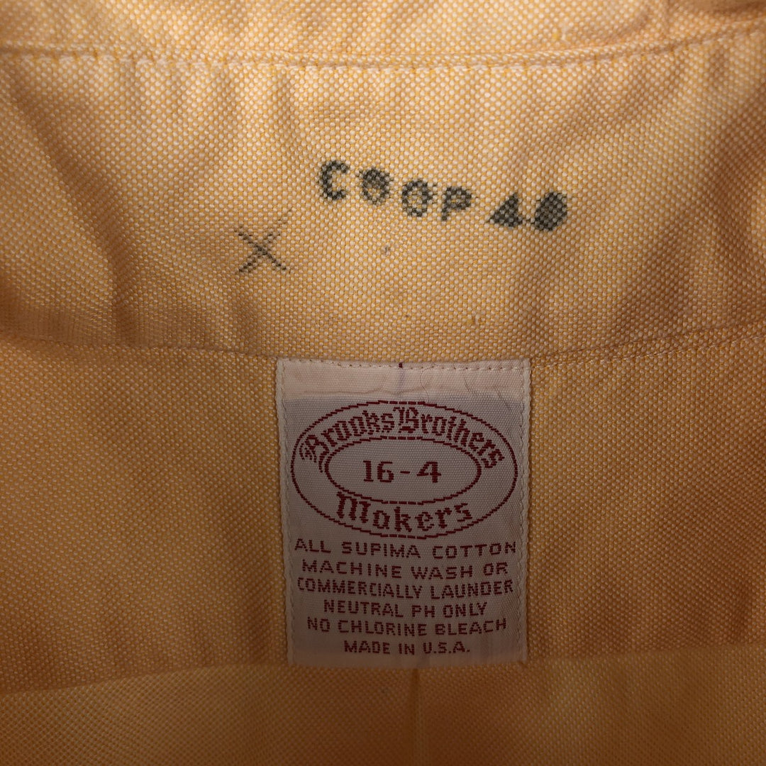 80s-90'S Brooks Brothers MAKERS Long Sleeve Button Down Shirt Made in USA Men's Size L Vintage Supima Cotton orange type Vintage Second Hand