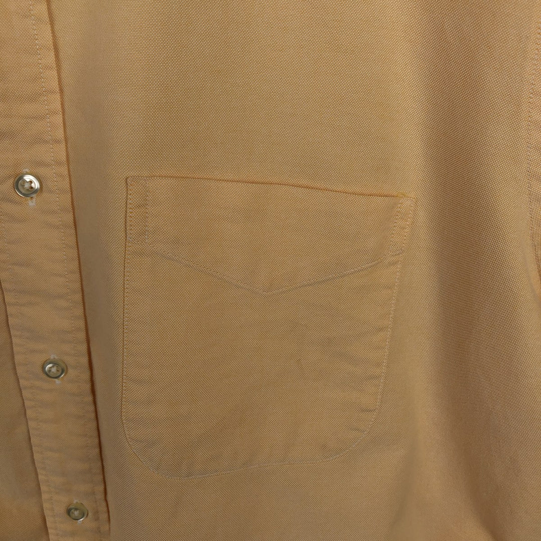 80s-90'S Brooks Brothers MAKERS Long Sleeve Button Down Shirt Made in USA Men's Size L Vintage Supima Cotton orange type Vintage Second Hand