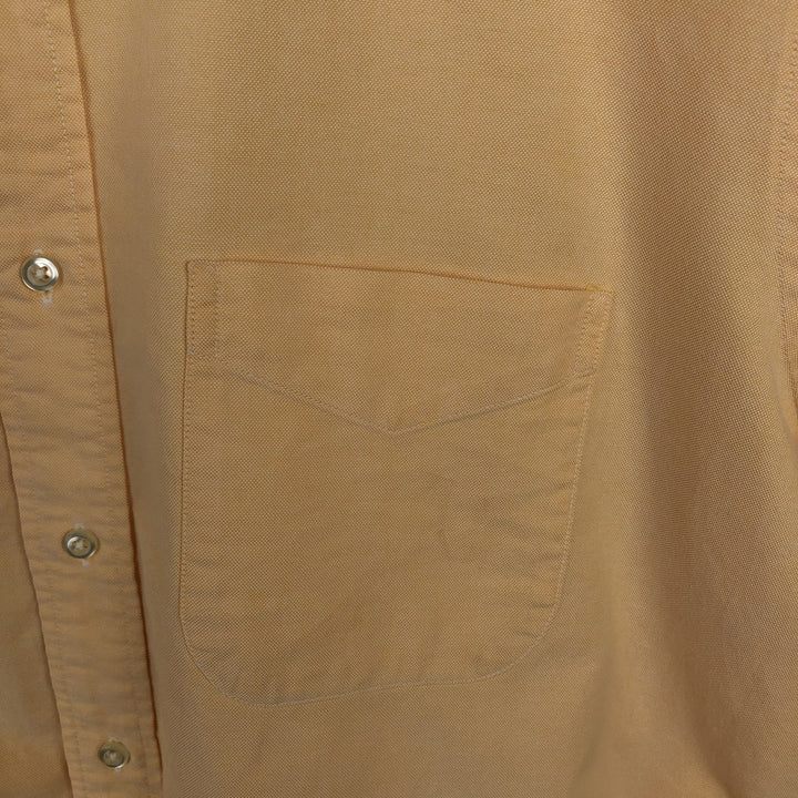 80s-90'S Brooks Brothers MAKERS Long Sleeve Button Down Shirt Made in USA Men's Size L Vintage Supima Cotton orange type Vintage Second Hand