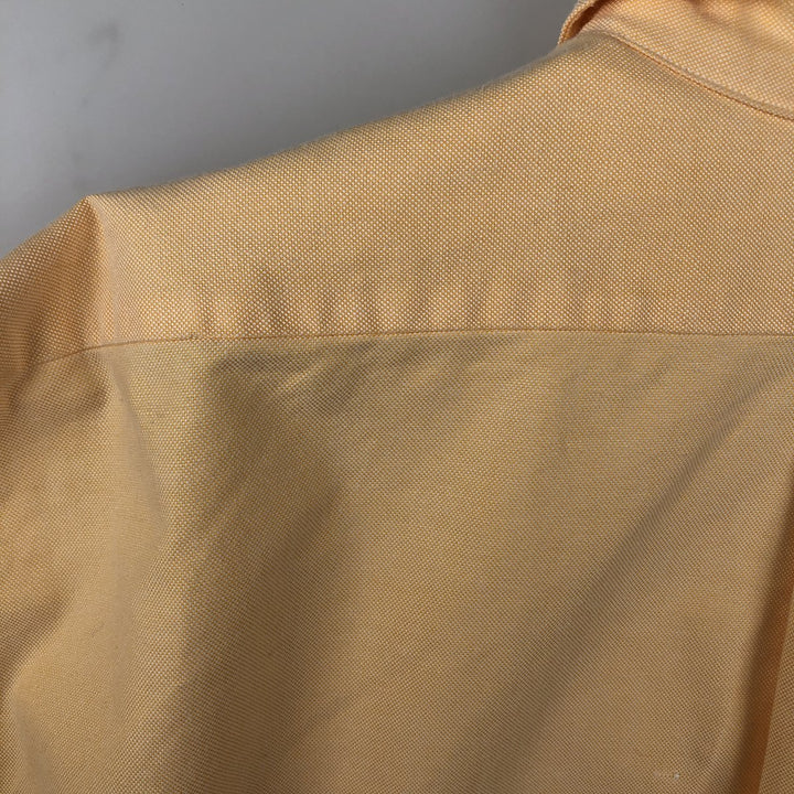80s-90'S Brooks Brothers MAKERS Long Sleeve Button Down Shirt Made in USA Men's Size L Vintage Supima Cotton orange type Vintage Second Hand