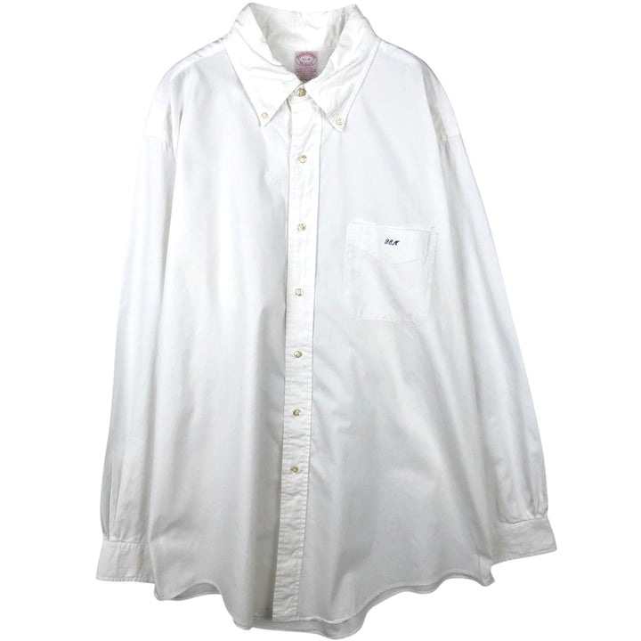 80s-90'S Brooks Brothers MAKERS Long Sleeve Button Down Shirt Made in USA Men's XXL Vintage cotton white type Vintage Second Hand