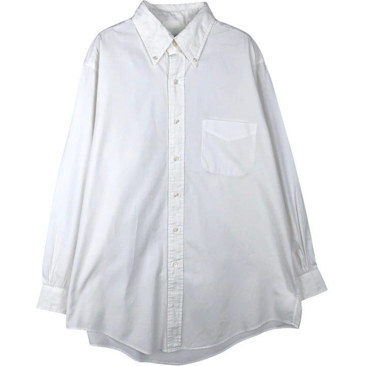 Brooks Brothers long sleeve button down shirt made in USA, size L for men cotton white type Vintage Second Hand