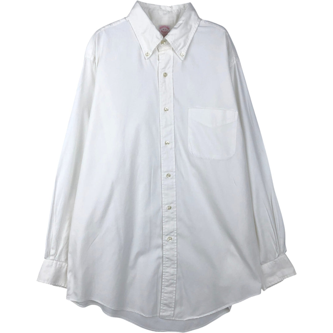 80s-90'S Brooks Brothers MAKERS Long Sleeve Button Down Shirt Made in USA Men's Size L Vintage cotton white type Vintage Second Hand