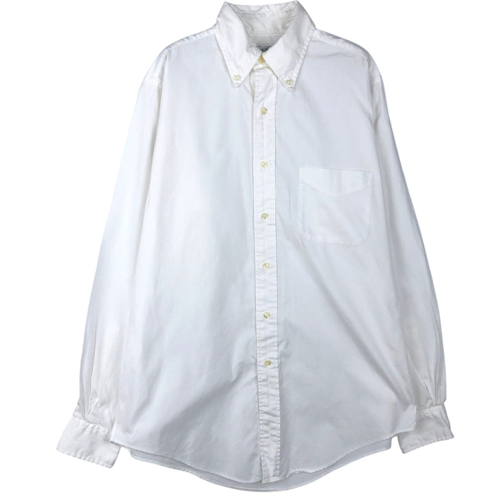 Brooks Brothers long-sleeved button-down shirt, made in the USA, size M cotton white type Vintage Second Hand