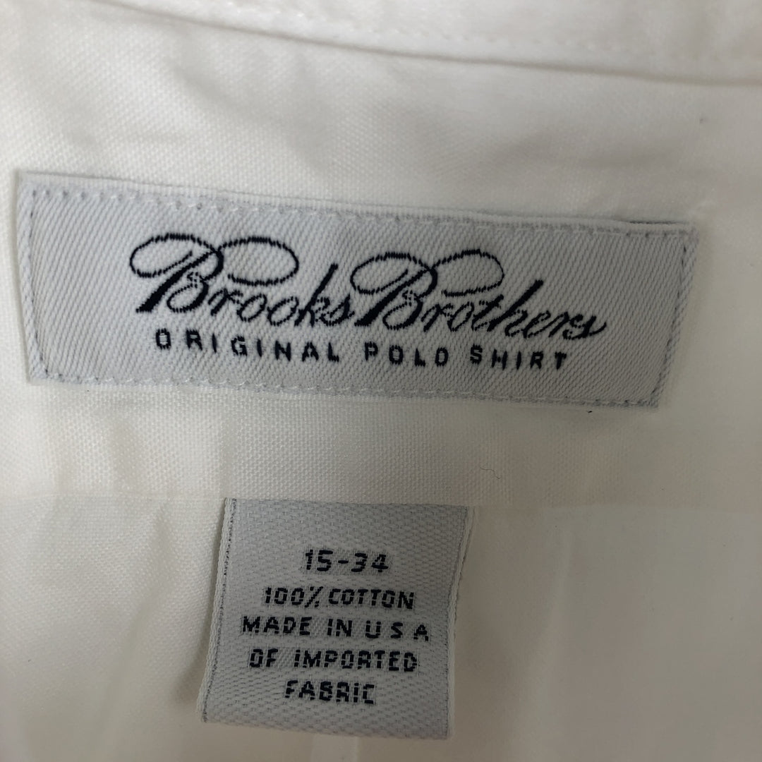 Brooks Brothers long-sleeved button-down shirt, made in the USA, size M cotton white type Vintage Second Hand