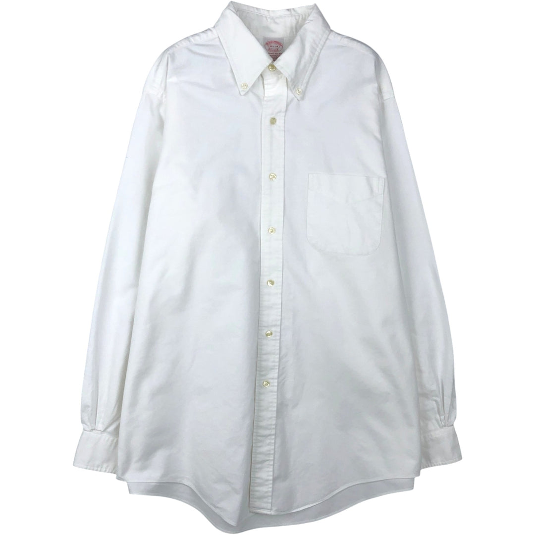 Brooks Brothers Est.1818 Long Sleeve Button Down Shirt Made in USA Men's Size L Supima Cotton white type Vintage Second Hand