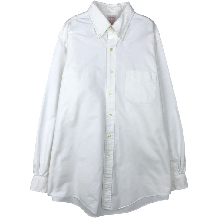 Brooks Brothers Est.1818 Long Sleeve Button Down Shirt Made in USA Men's Size L Supima Cotton white type Vintage Second Hand