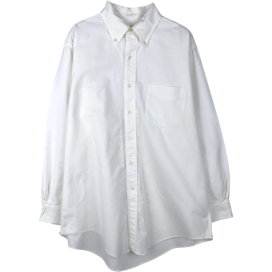 Brooks Brothers long sleeve button down shirt made in USA, size L for men cotton white type Vintage Second Hand
