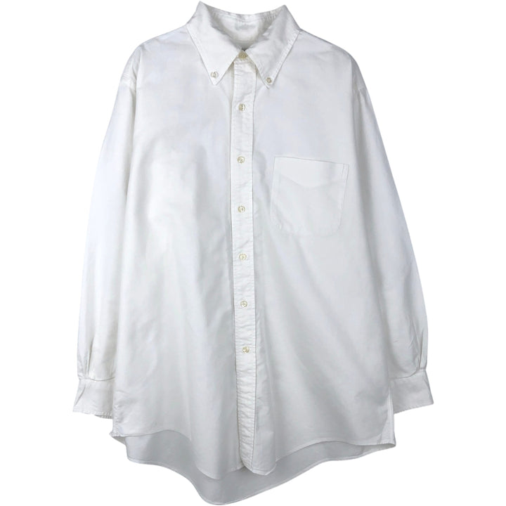 Brooks Brothers long sleeve button down shirt made in USA, size L for men cotton white type Vintage Second Hand