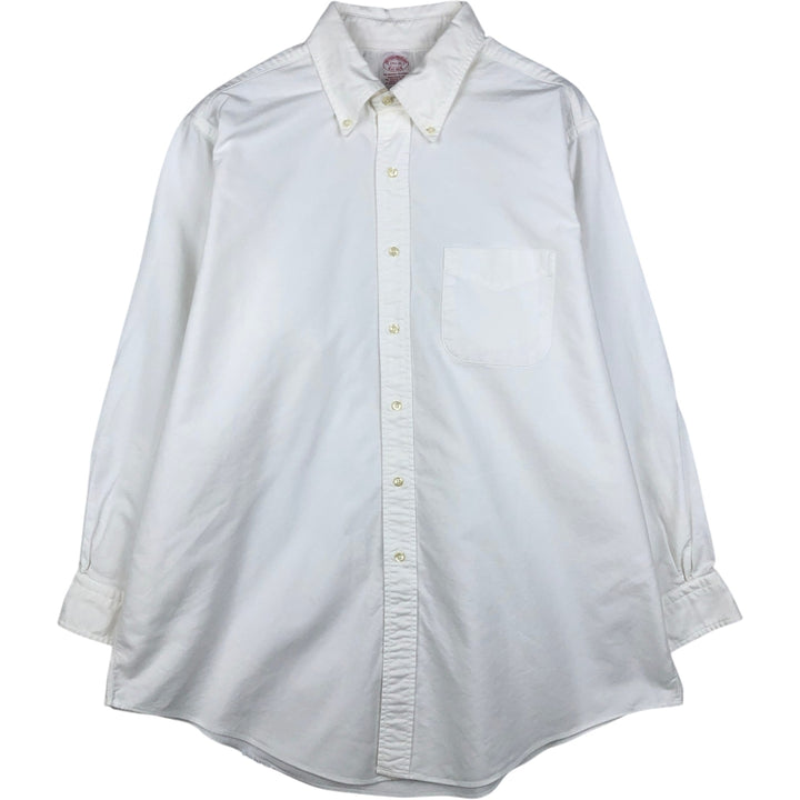 Brooks Brothers Est.1818 Long Sleeve Button Down Shirt Made in USA Men's XL Supima Cotton white type Vintage Second Hand