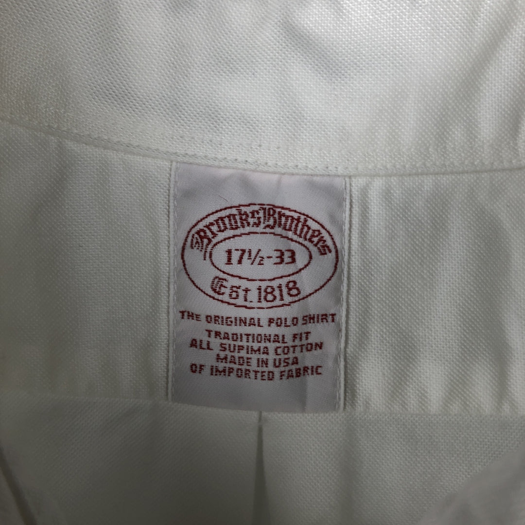 Brooks Brothers Est.1818 Long Sleeve Button Down Shirt Made in USA Men's XL Supima Cotton white type Vintage Second Hand