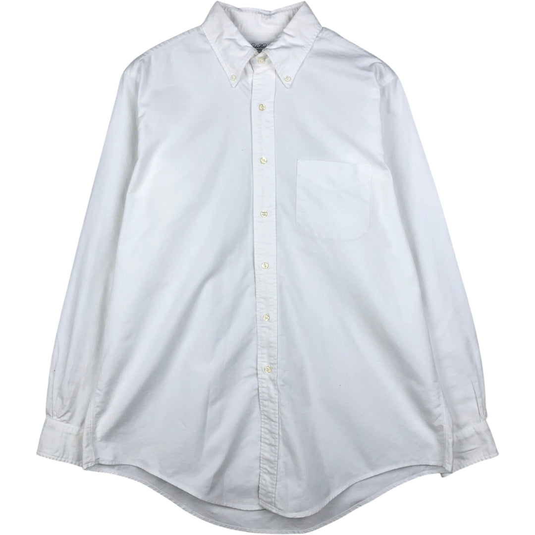 Brooks Brothers MAKERS Long Sleeve Button Down Shirt Made in USA Men's Size L cotton white type Vintage Second Hand